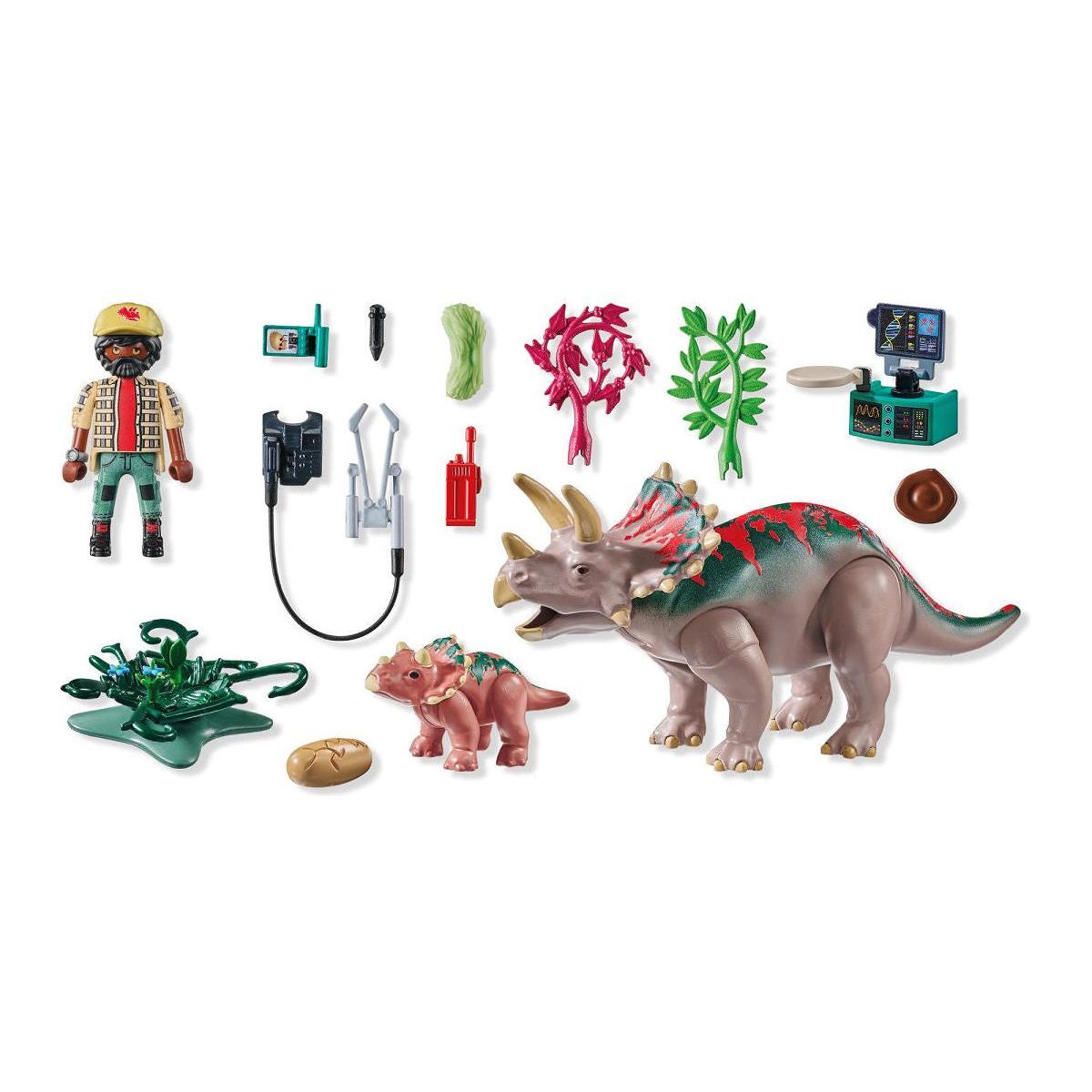 Playmobil Dinos Triceratops familie