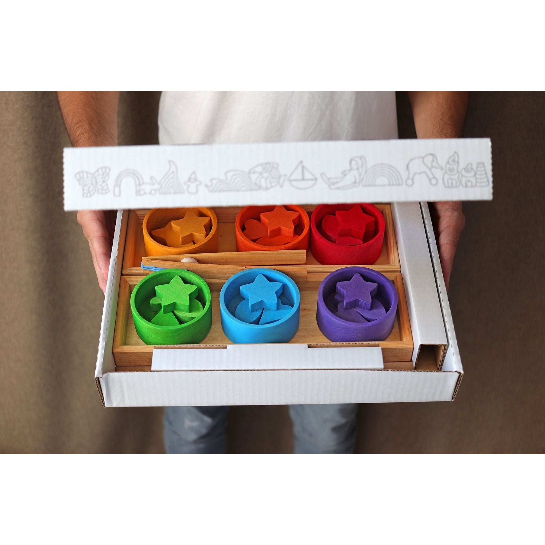 Sorteerspel regenboogschaaltjes, Grimm's