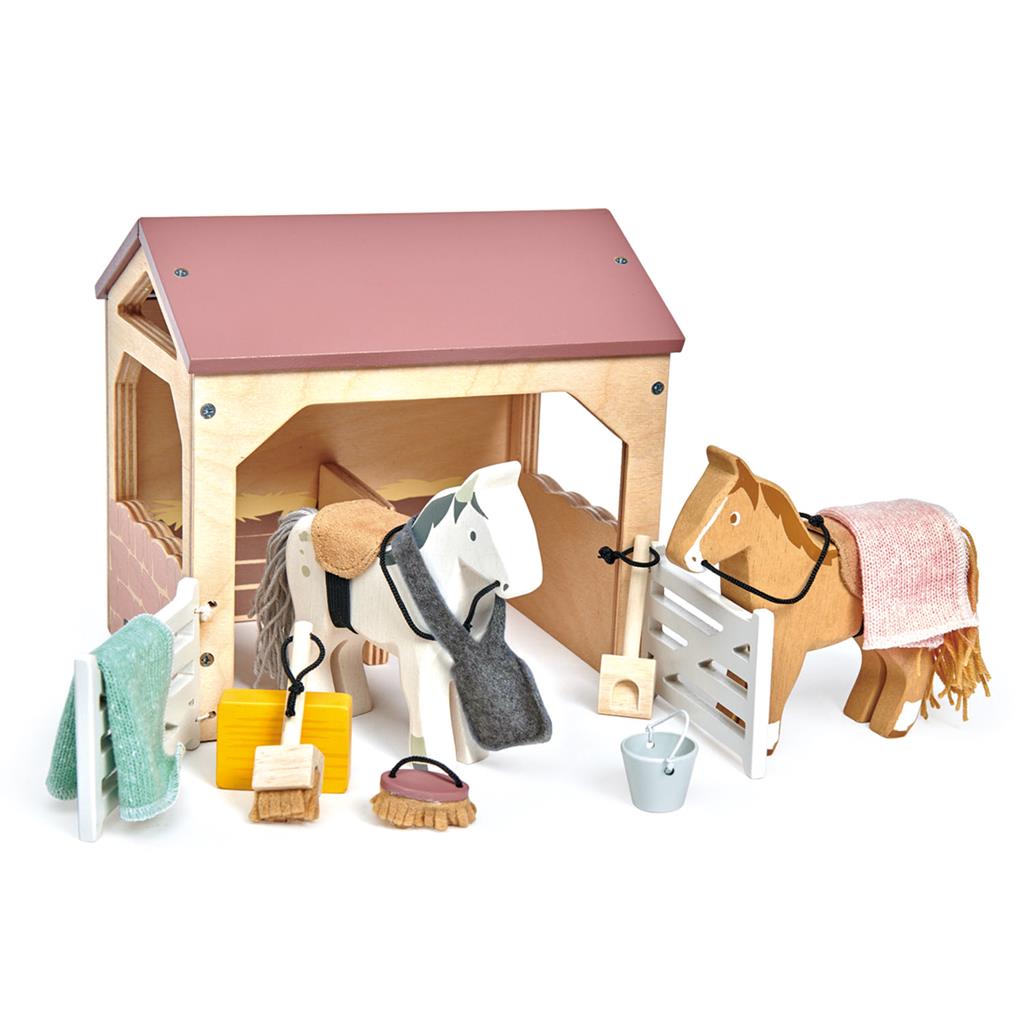 Huisdierenset Stal Met Pony's, Tender Leaf
