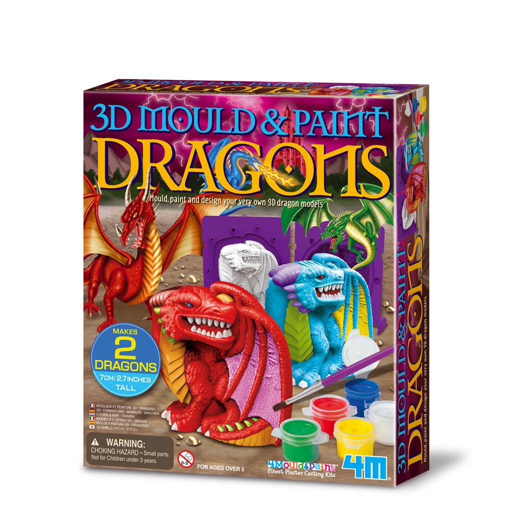 Gieten En Verven 3D Draken - EN Versie, 4M