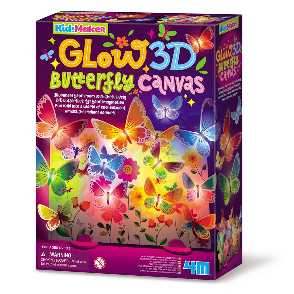 Canvas Met 3D Glow Vlinders, 4M