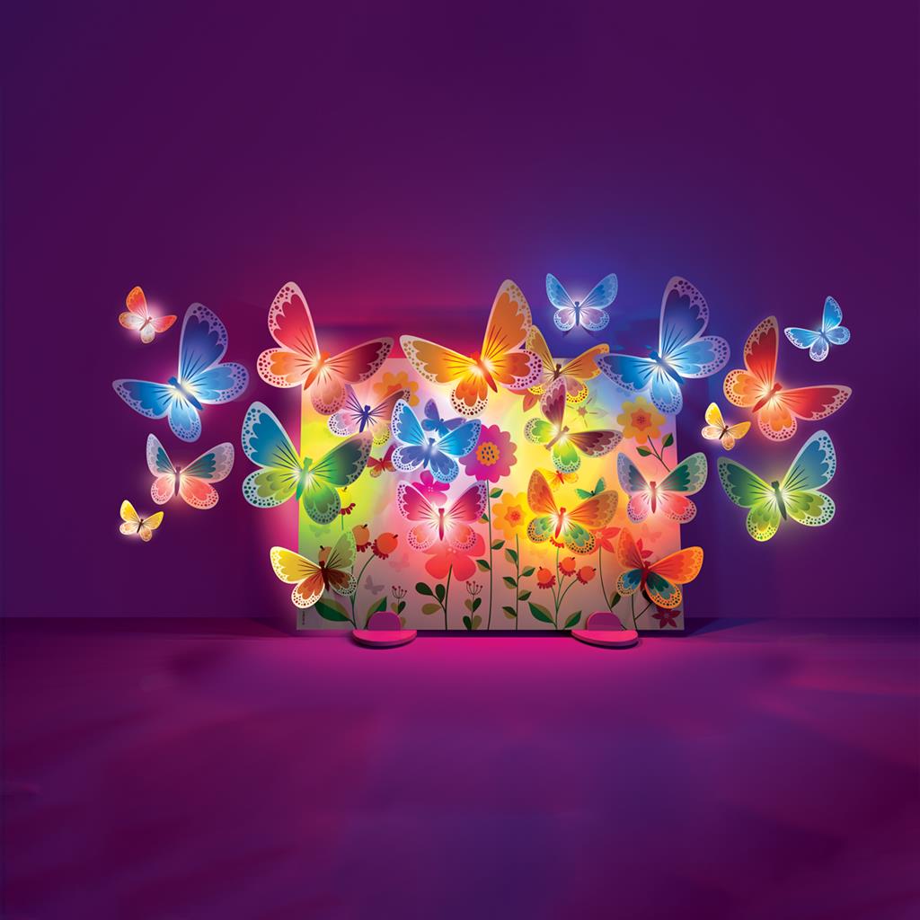 Canvas Met 3D Glow Vlinders, 4M