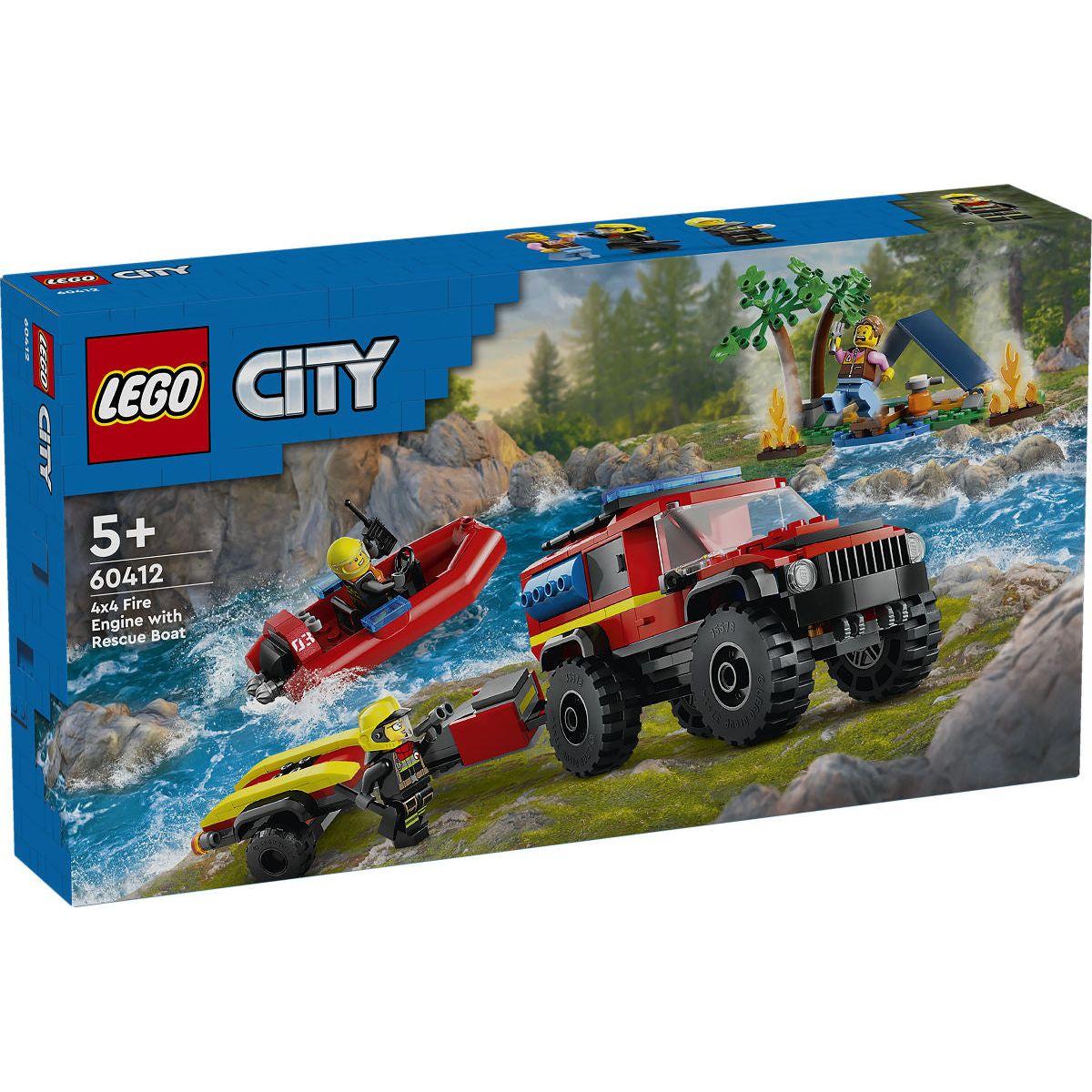 LEGO City Brandweer 4x4 brandweerauto met reddingsboot