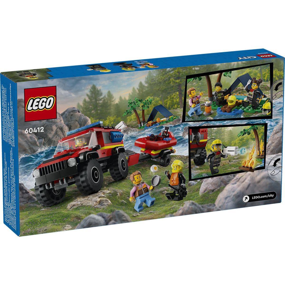 LEGO City Brandweer 4x4 brandweerauto met reddingsboot