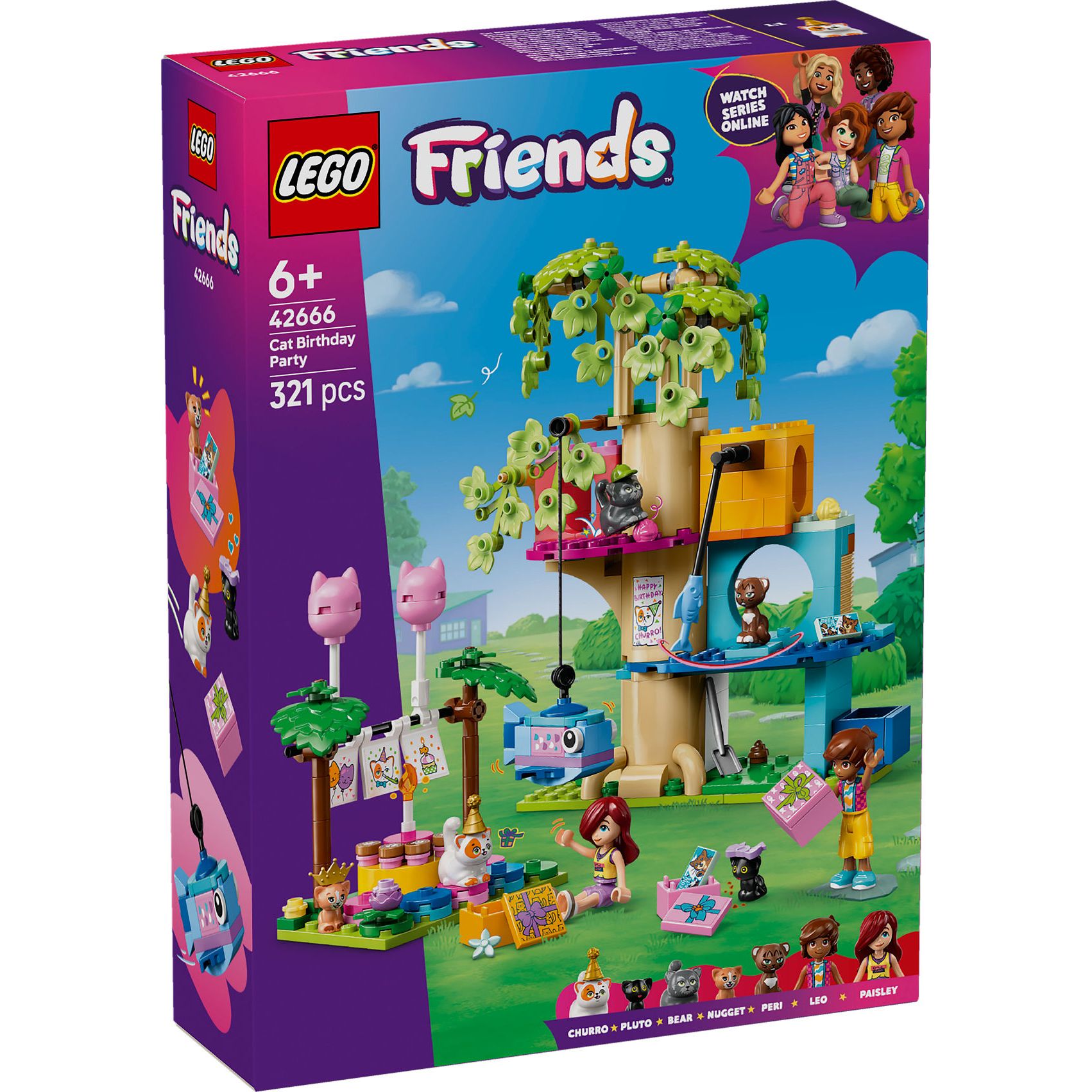 LEGO Friends Kattenverjaardagsfeestje en boomhut