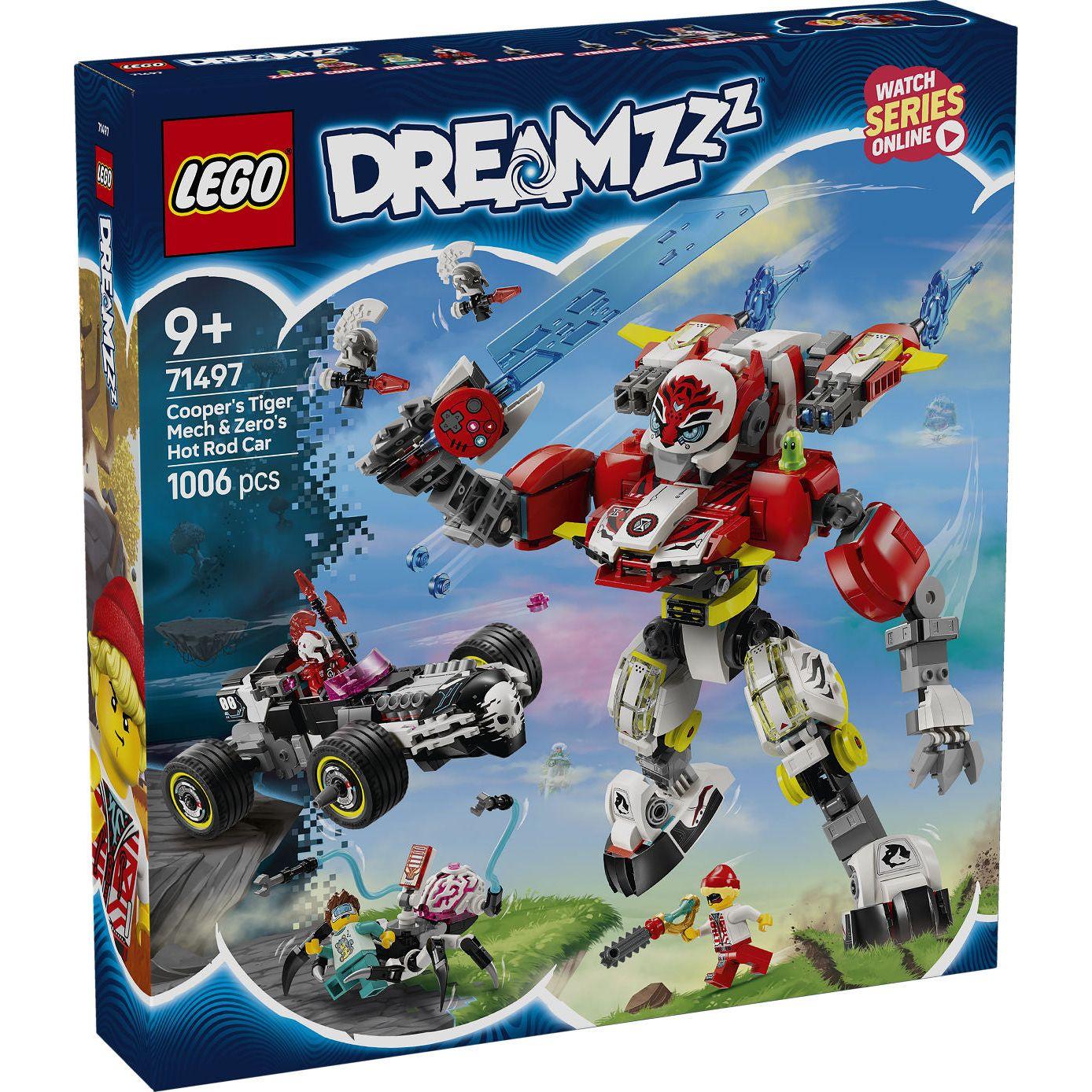 LEGO DREAMZzz Coopers tijgermecha en Zero's hot rod auto