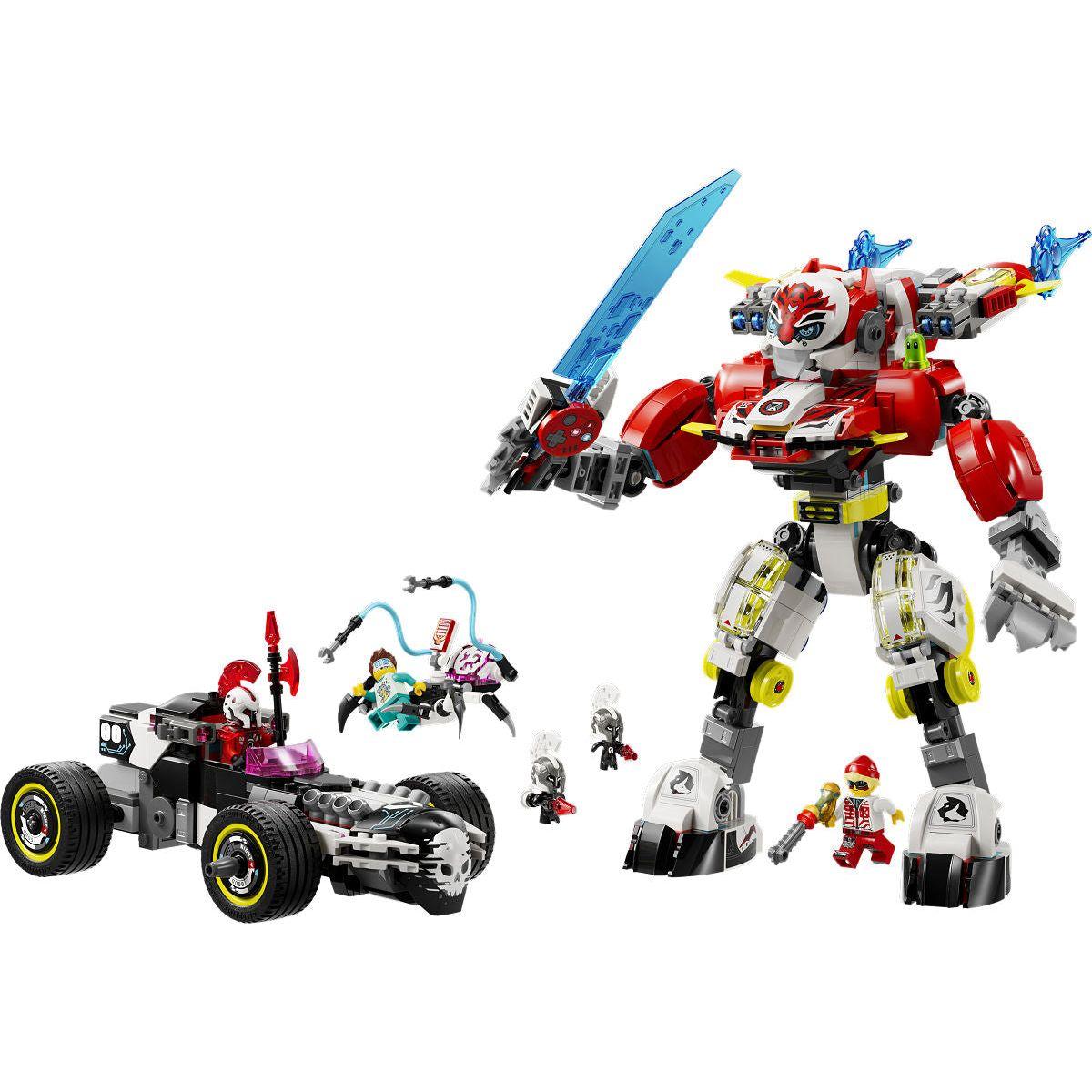 LEGO DREAMZzz Coopers tijgermecha en Zero's hot rod auto