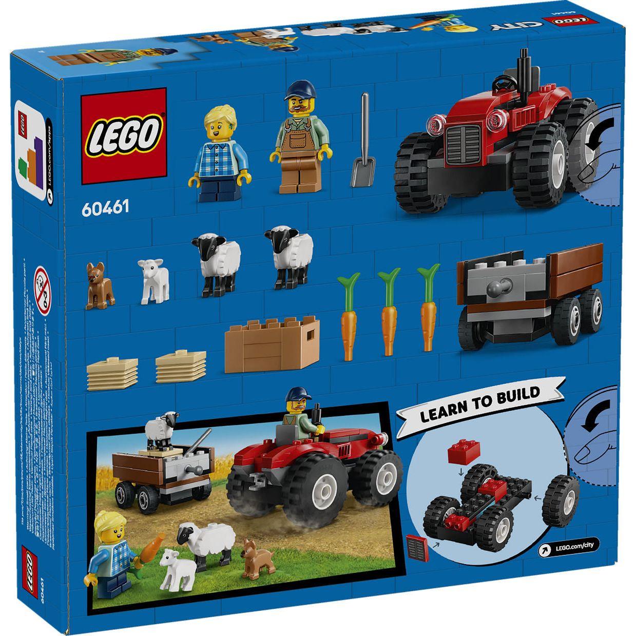 LEGO City Voertuigen Rode tractor met aanhanger en schapen