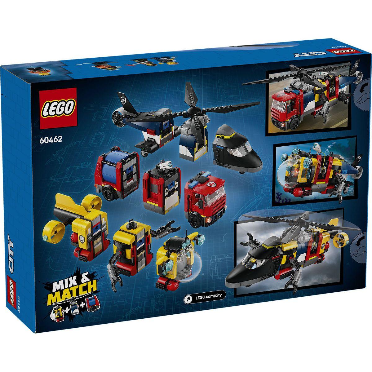 LEGO City Voertuigen Helikopter, brandweerauto en onderzeeër