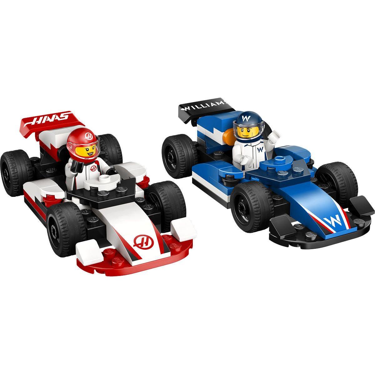 LEGO City F1 Williams Racing en Haas F1 racewagens