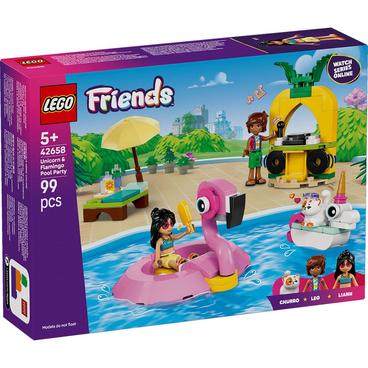 LEGO Friends Zwembadfeestje met flamingo en eenhoorn