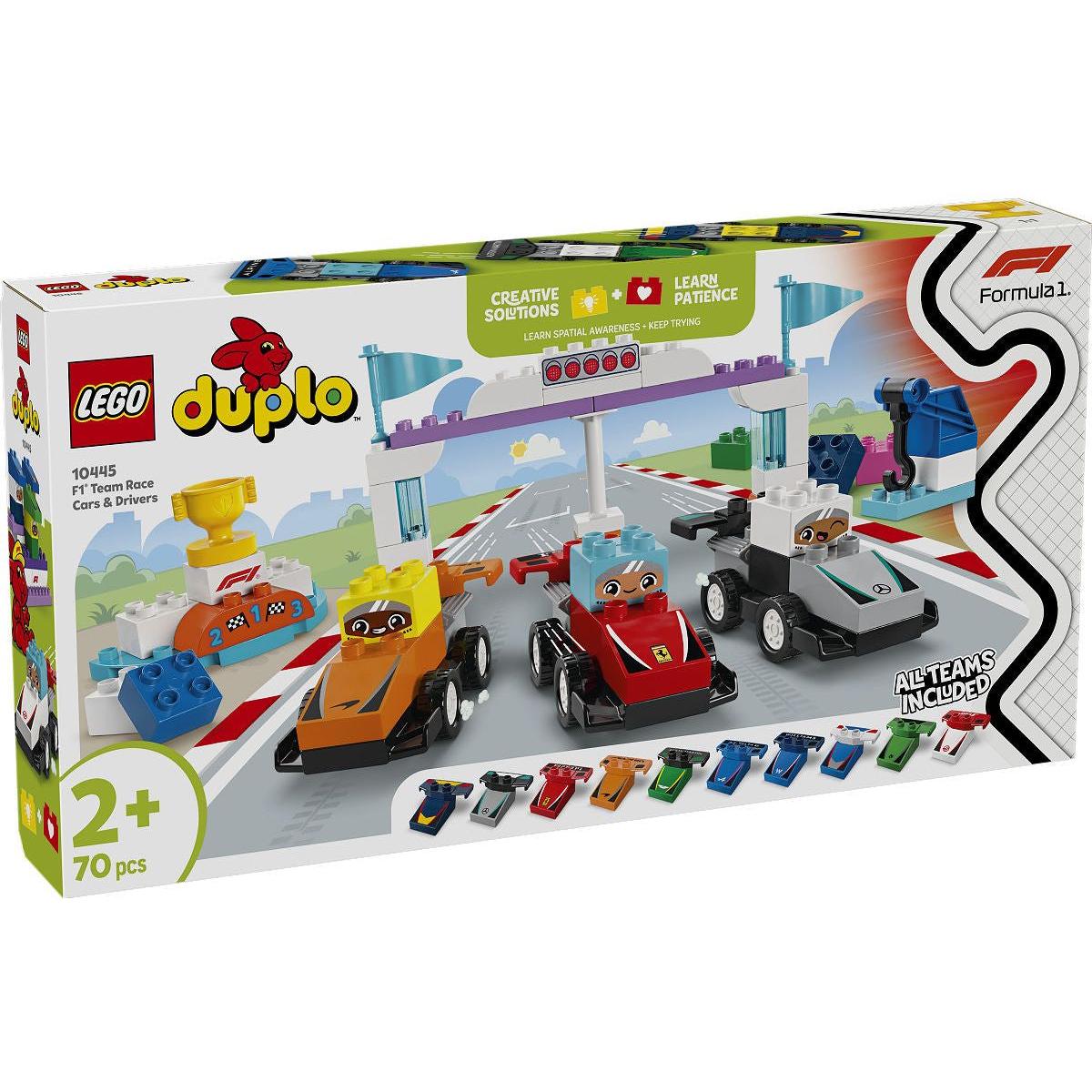 DUPLO Stad F1 team racewagens en coureurs