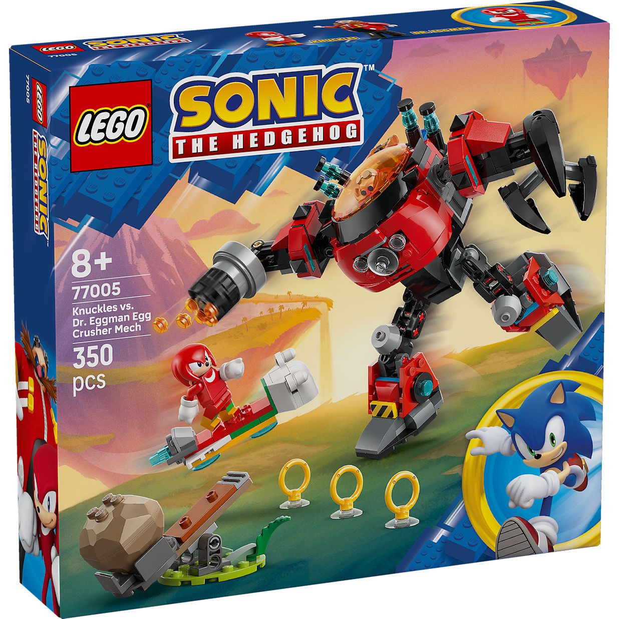 LEGO Sonic Knuckles vs. Dr. Eggman Egg Crusher mecha