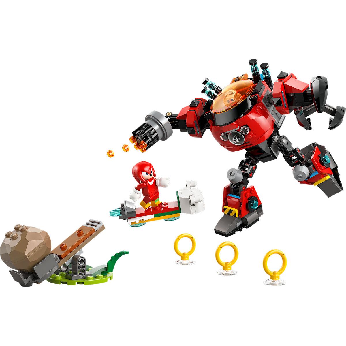 LEGO Sonic Knuckles vs. Dr. Eggman Egg Crusher mecha