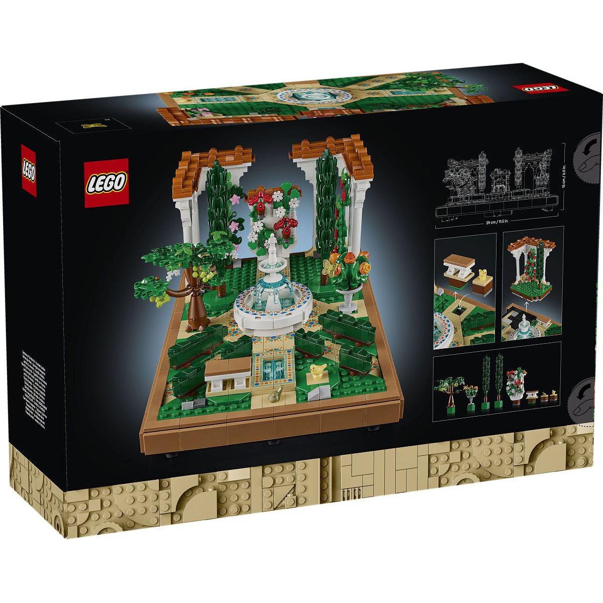LEGO Icons Tuin met fontein