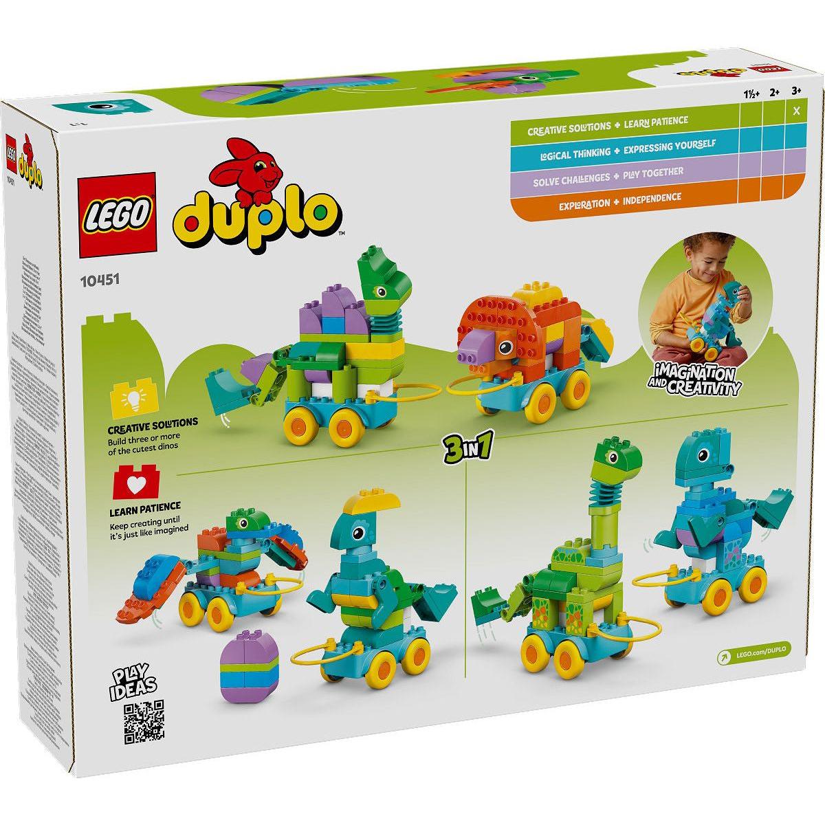 DUPLO Stad 3-in-1 dinosaurussen op wielen