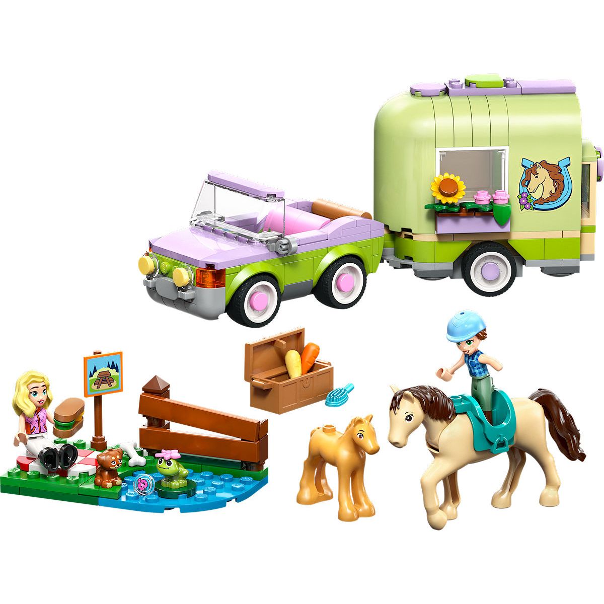LEGO Friends Trailer met paard en veulen