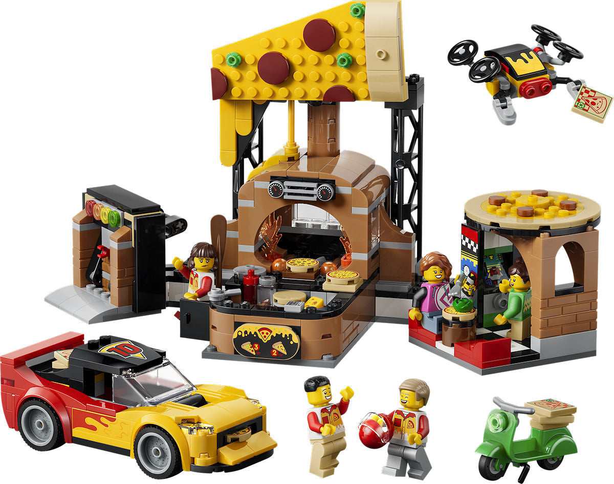 LEGO City Pizzacentrale met voertuigen