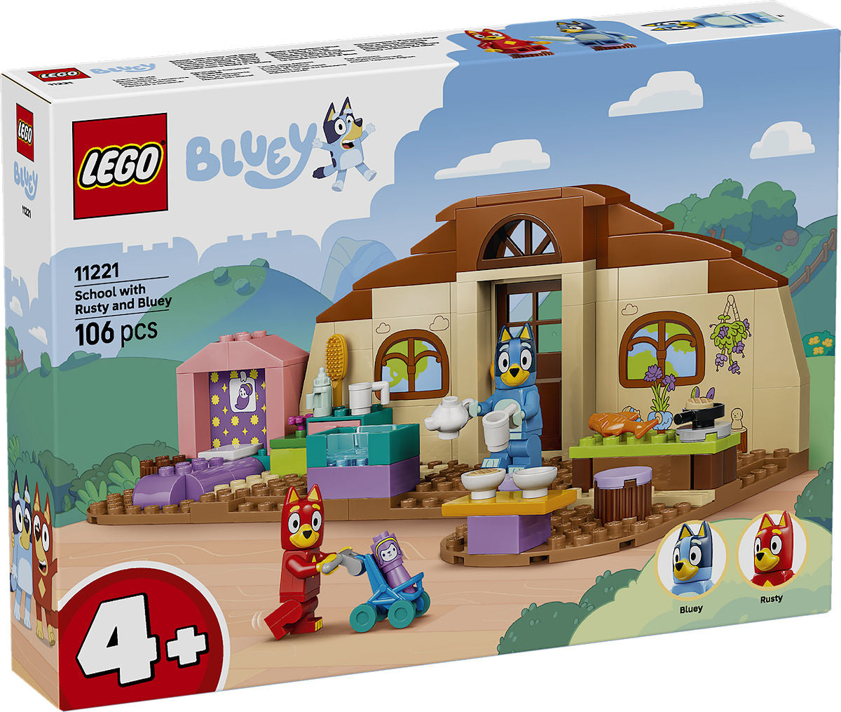 LEGO Bluey School met Rusty en Bluey