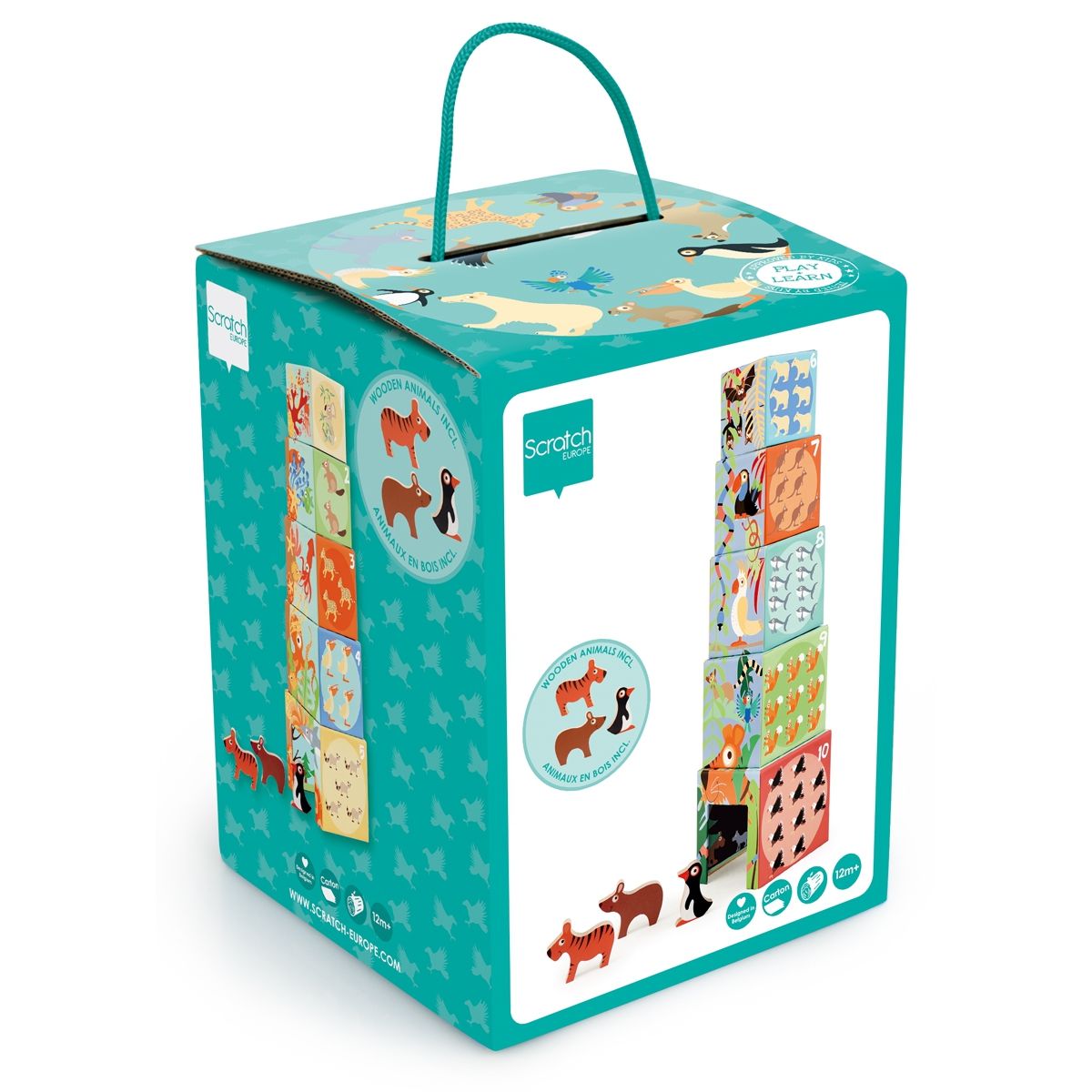 Stapeltoren werelddieren en figuren, Scratch Europe