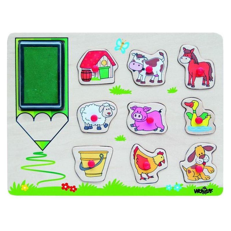 Boerderij stempel puzzel, Woody
