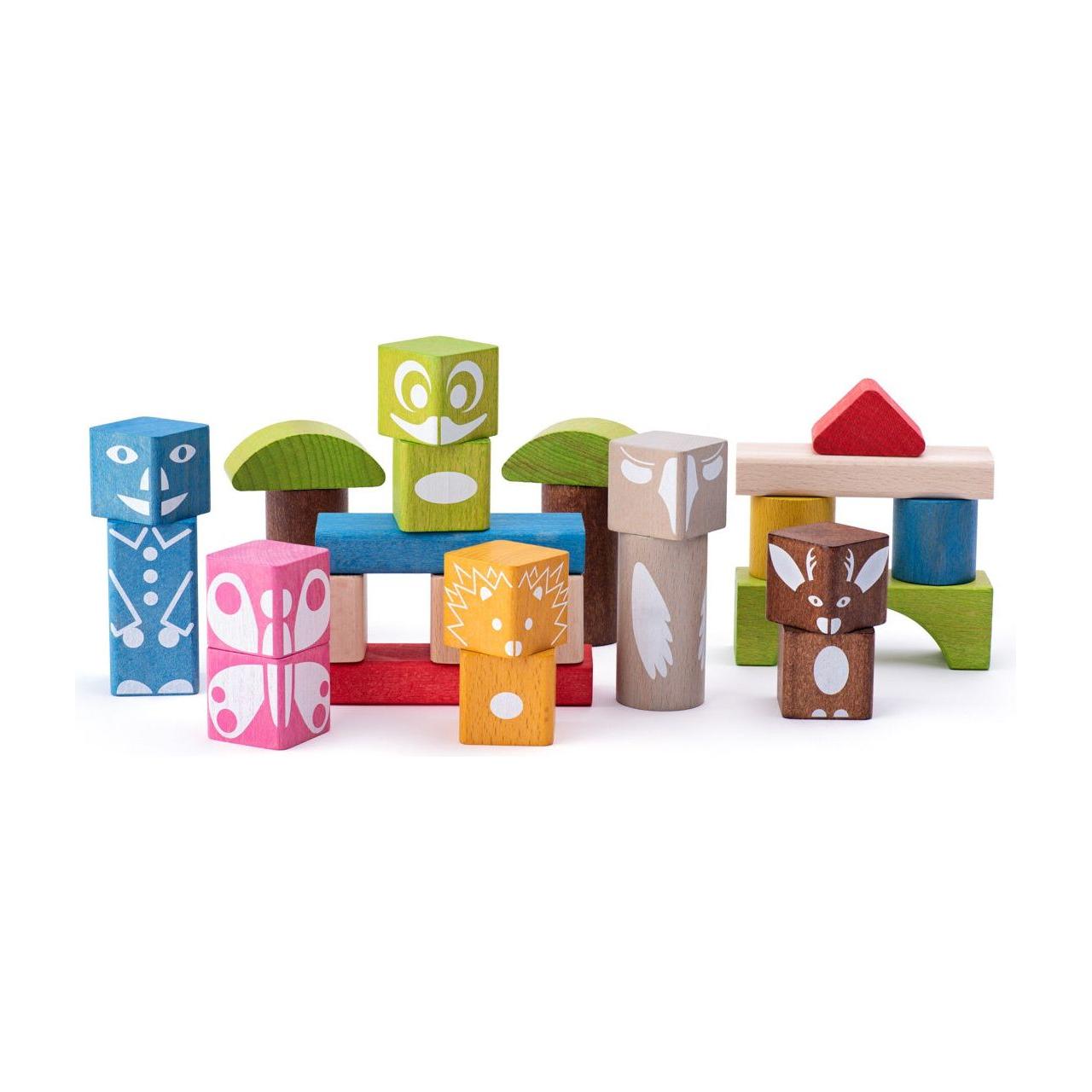 26 houten blokken met print, Woody