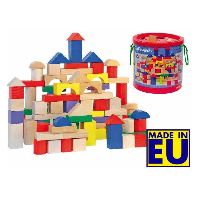 Uten bouwblokken blank/gekl., Woody