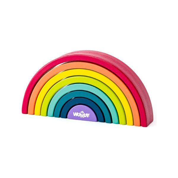 Balans spel regenboog blokken, Woody