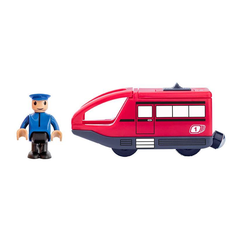 Moderne locomotief rood, Woody