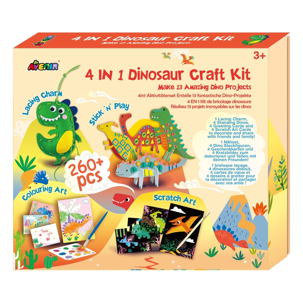 4-in-1 activiteitenkit dinosaurus, Avenir