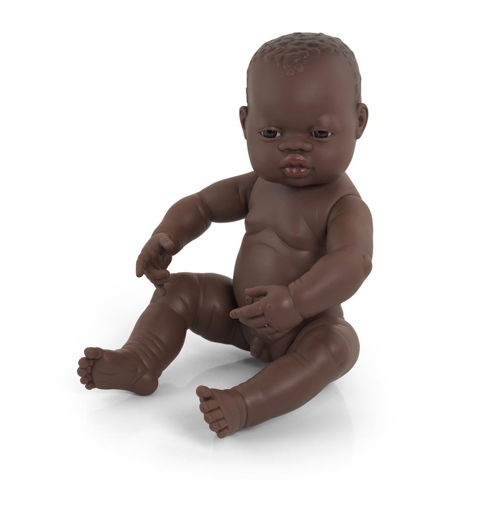 Babypop Afrikaanse Jongen 40cm, Miniland