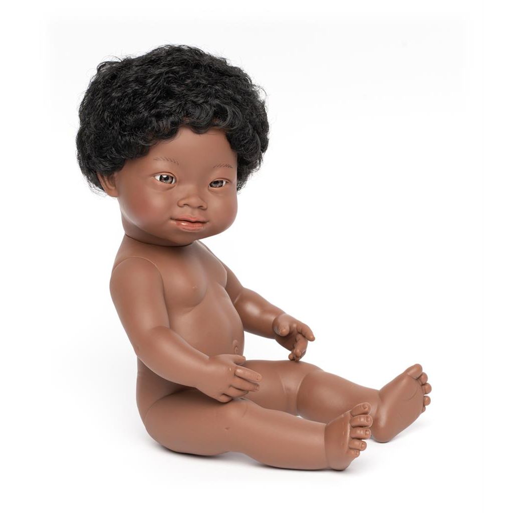 Pop Afrikaanse Jongen Down 38cm, Miniland