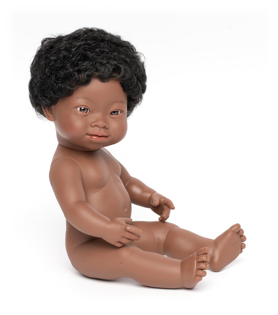 Pop Afrikaanse Jongen Down 38cm, Miniland
