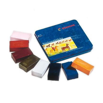 Bijenwasblokjes 8 aanvulkleuren, Stockmar