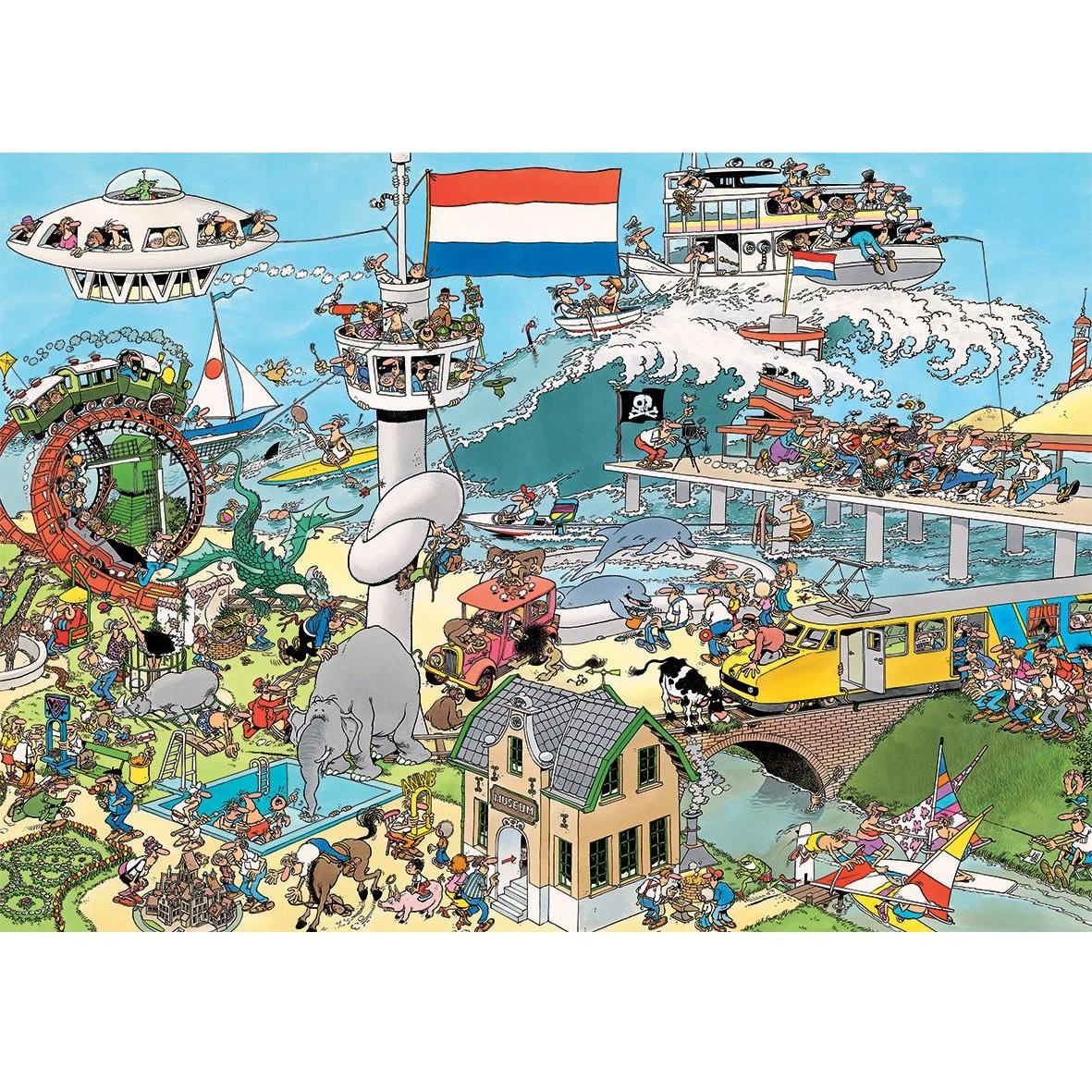 Verkeerschaos & Ter Land, ter Zee en in de lucht - Jan van Haasteren (2x 1000), Jumbo