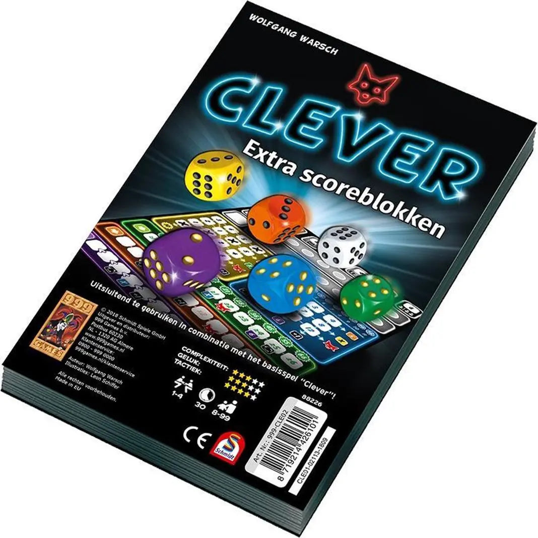 Scoreblokken Clever (2 stuks), 999 Games