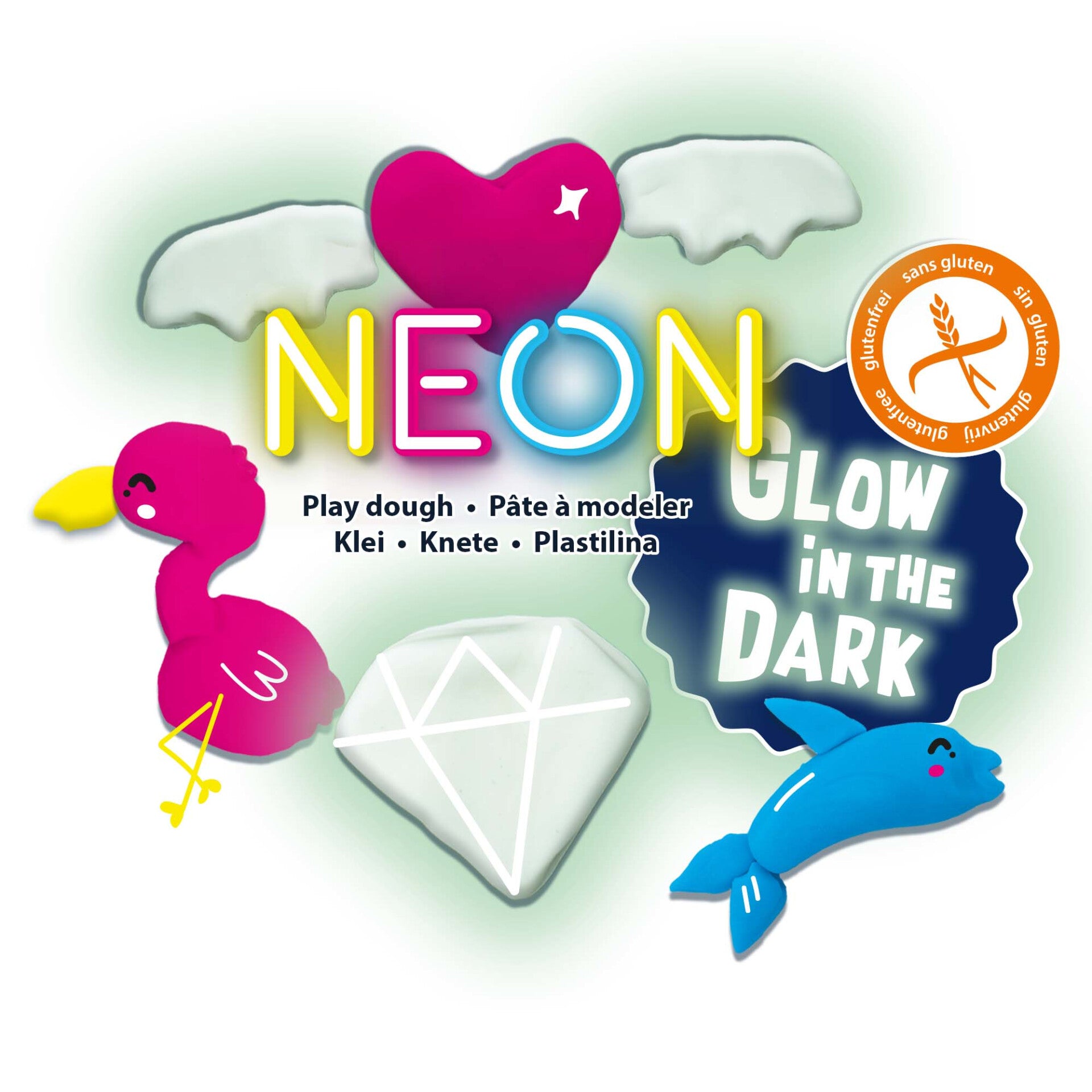 Neon en glow in the dark klei, SES