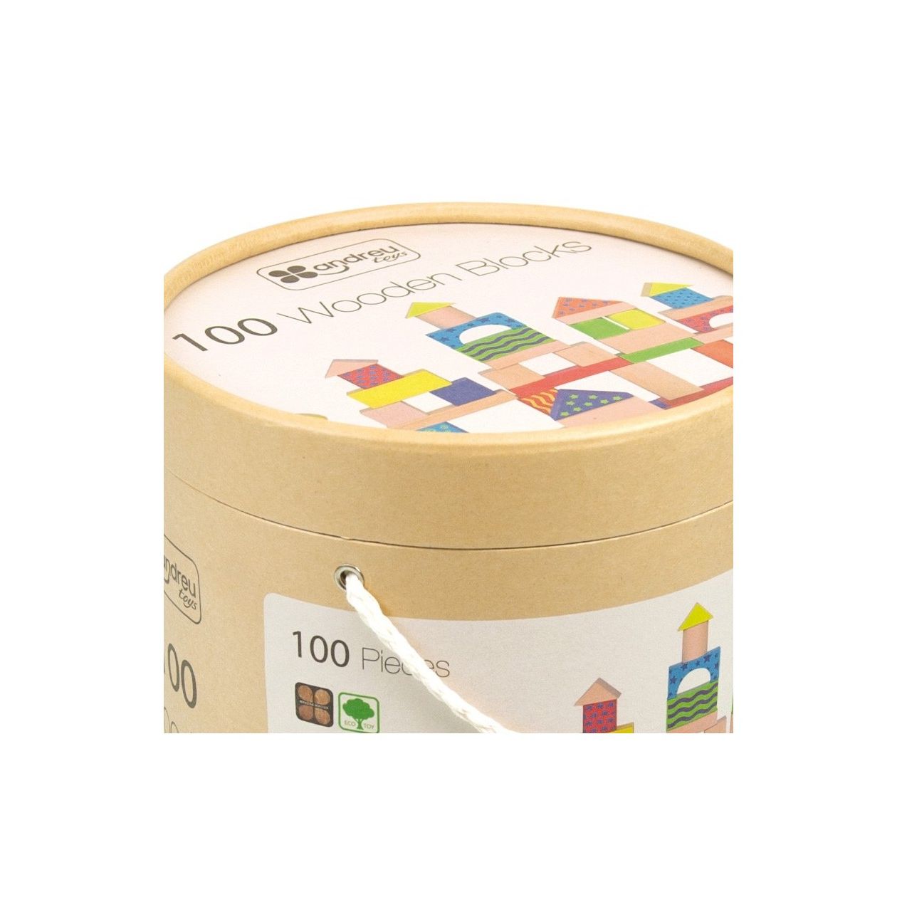 ANDREU - 100 Houten Blokken, Andreu Toys