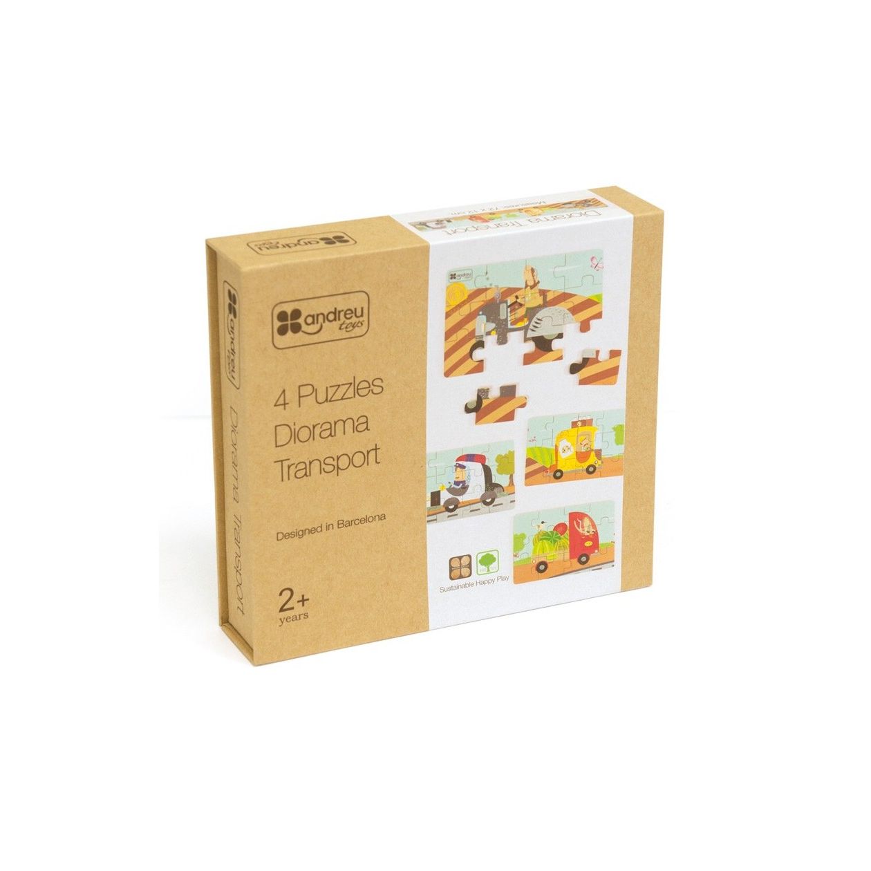 4 Puzzels - Diorama - Transport, Andreu Toys