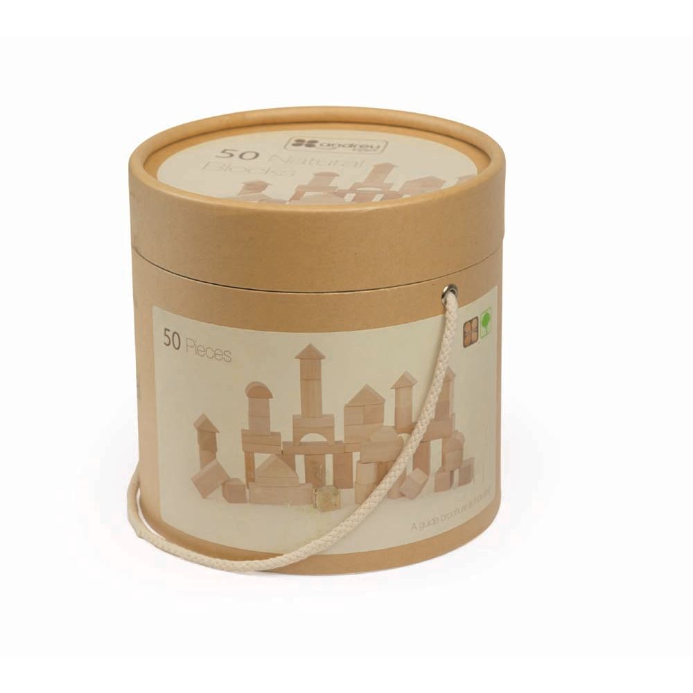 50 blank houten blokken, Andreu Toys