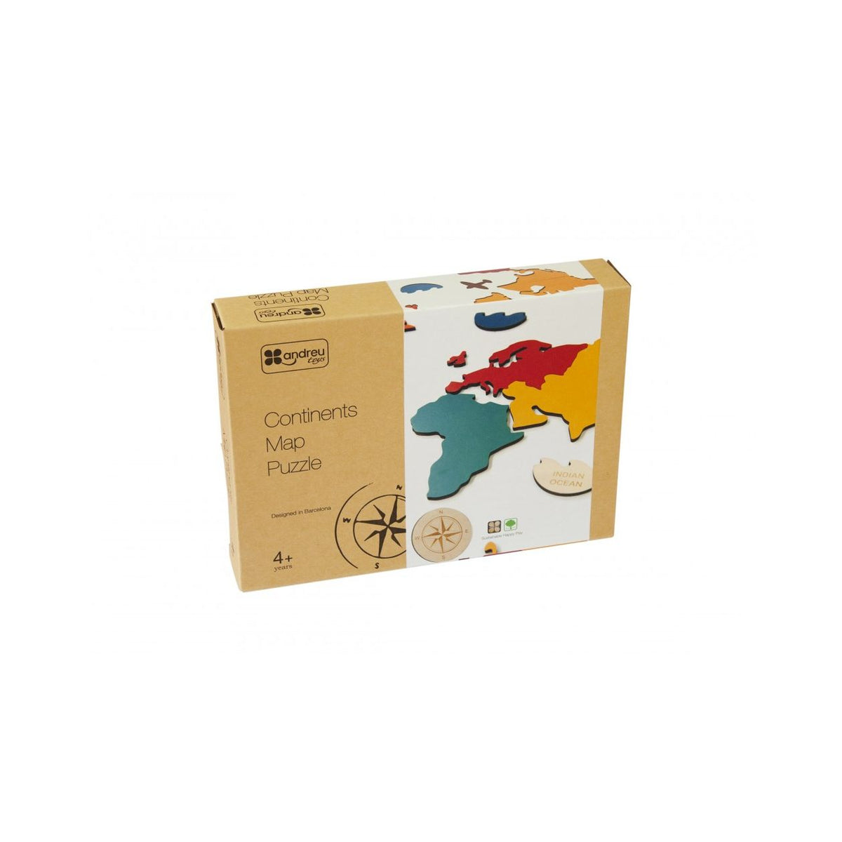 Continenten Kaart Puzzel, Andreu Toys