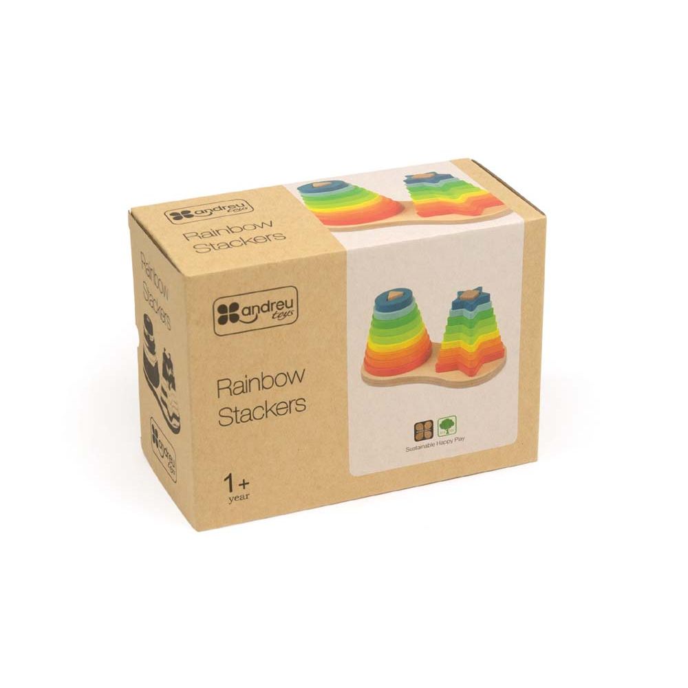 Regenboog stapelvormen, Andreu Toys