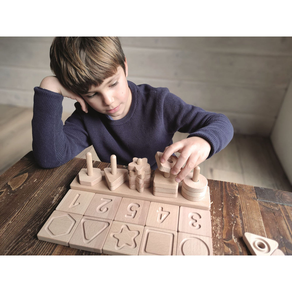 Sensorische geo vormen blok, Andreu Toys