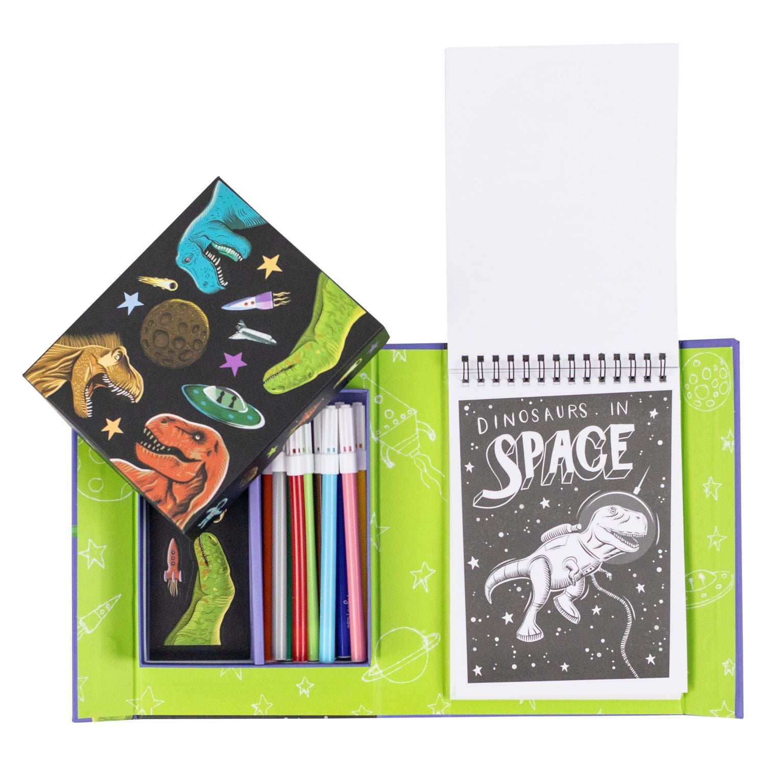 Kleur- en stickerset Dinos in Space, Tiger Tribe