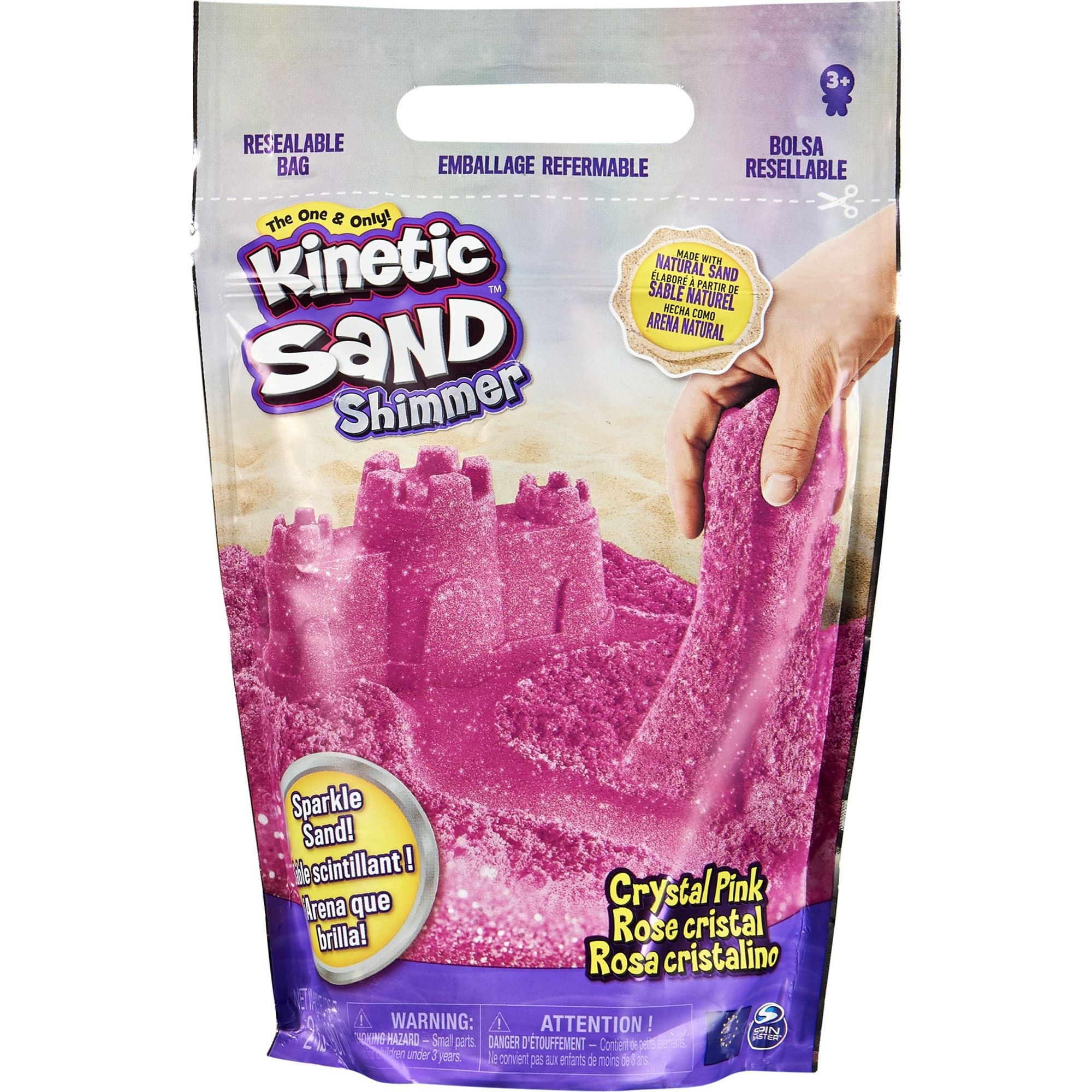 Kinetic Sand - Kristalroze Glinsterend - 907 gram (in zak), Spin Master