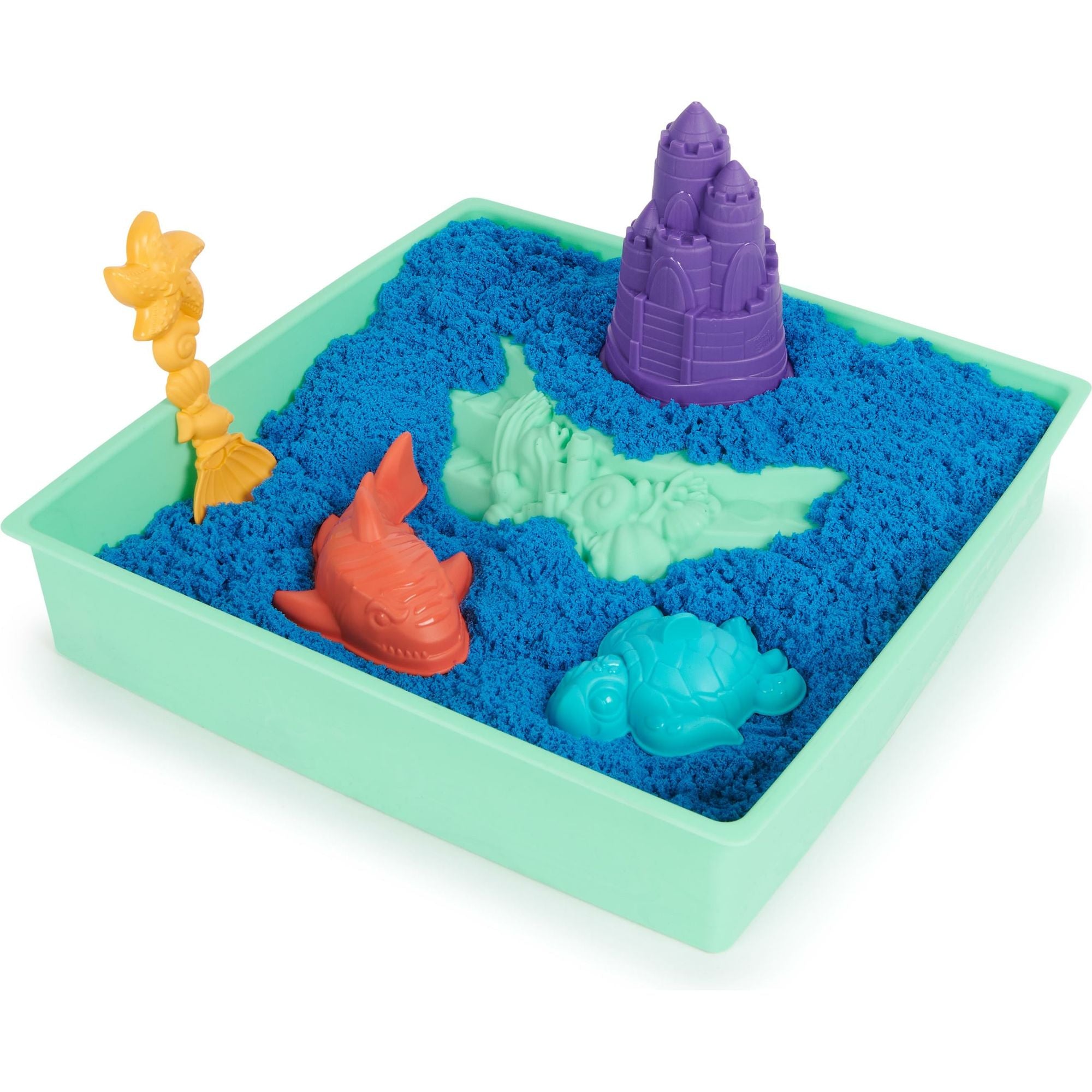 Kinetic Sand - Zandbak-Set Met 454 gram Speelzand 4 Vormen En Gereedschap, Spin Master