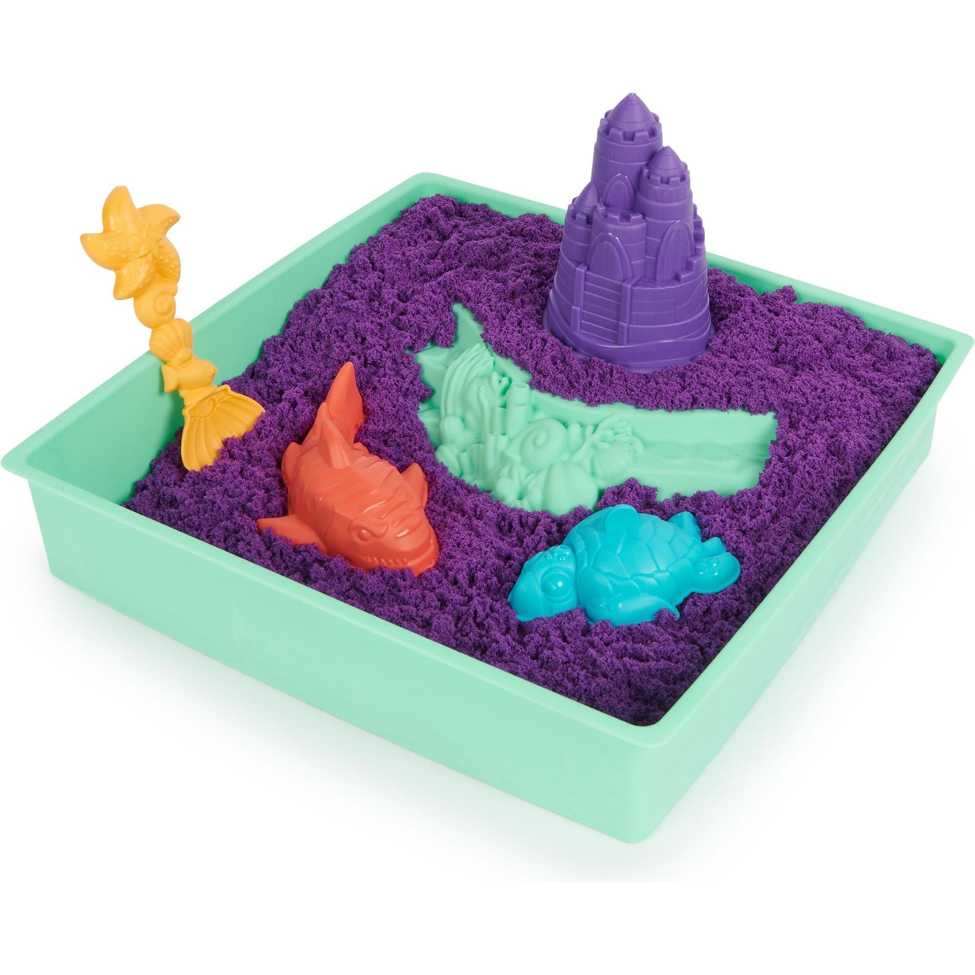 Kinetic Sand - Zandbak-Set Met 454 gram Speelzand 4 Vormen En Gereedschap, Spin Master