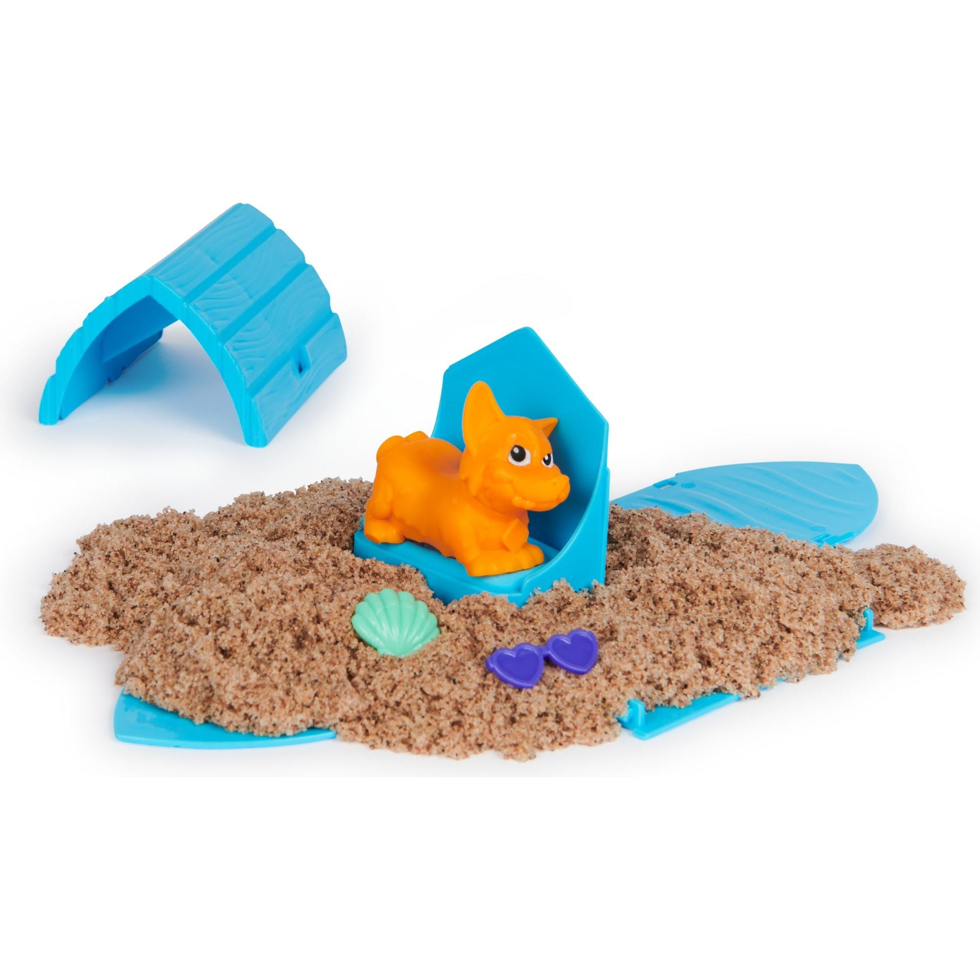 Kinetic Sand - Hondje Met Schat Speelset - Multifunctioneel Verrassingsgereedschap In De Vorm Van Een Hond - 170 gram Strandzand En Opbergbak Voor Speelzand, Spin Master