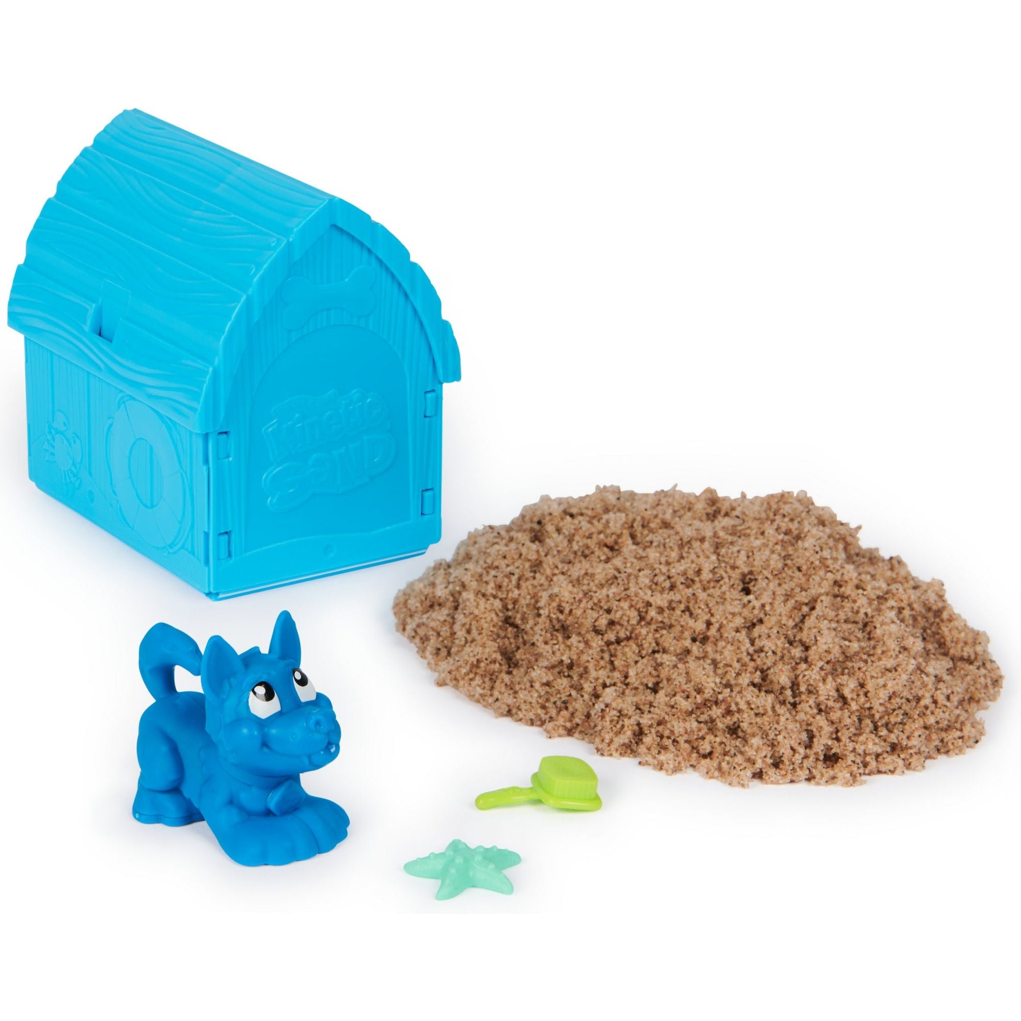 Kinetic Sand - Hondje Met Schat Speelset - Multifunctioneel Verrassingsgereedschap In De Vorm Van Een Hond - 170 gram Strandzand En Opbergbak Voor Speelzand, Spin Master