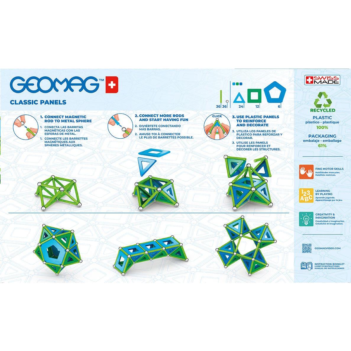 Classic Panels Recycled 114 pcs, Geomag